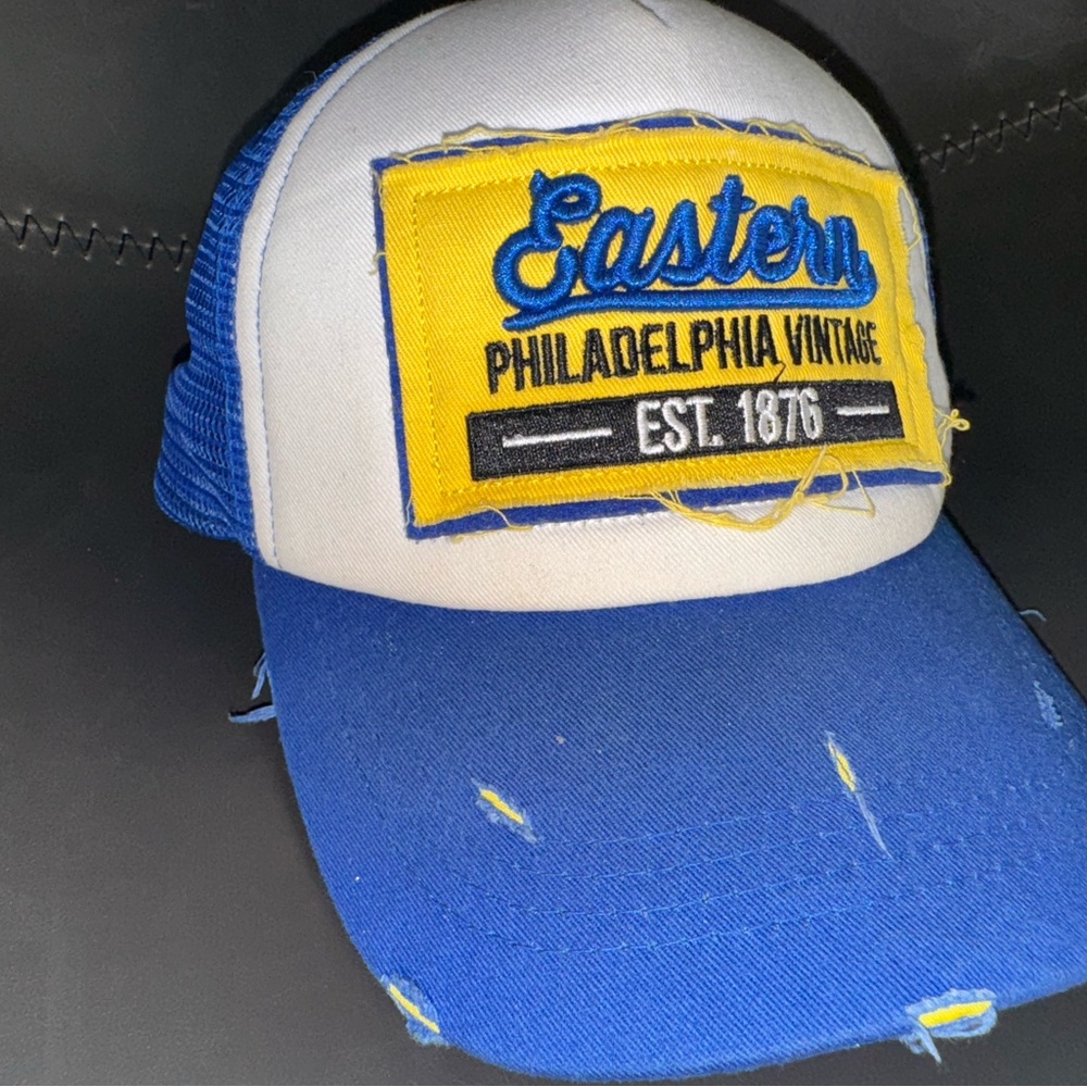 Blue and White Trucker Hat